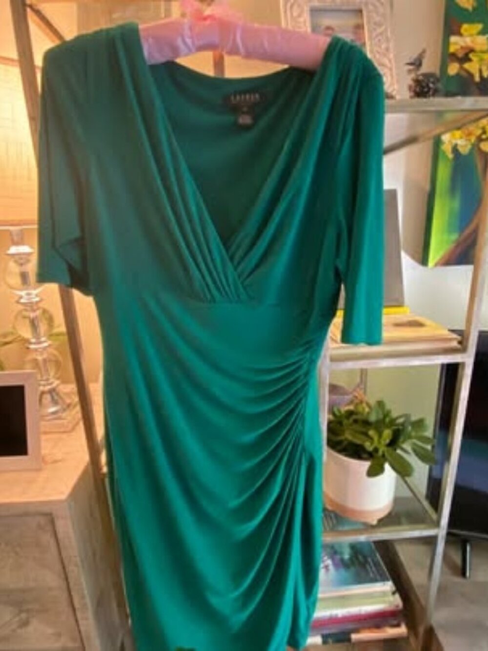 Gorgeous jade green womens stretch dress by Ralph L. sz 10